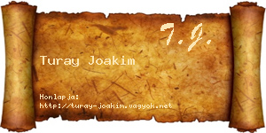 Turay Joakim névjegykártya
